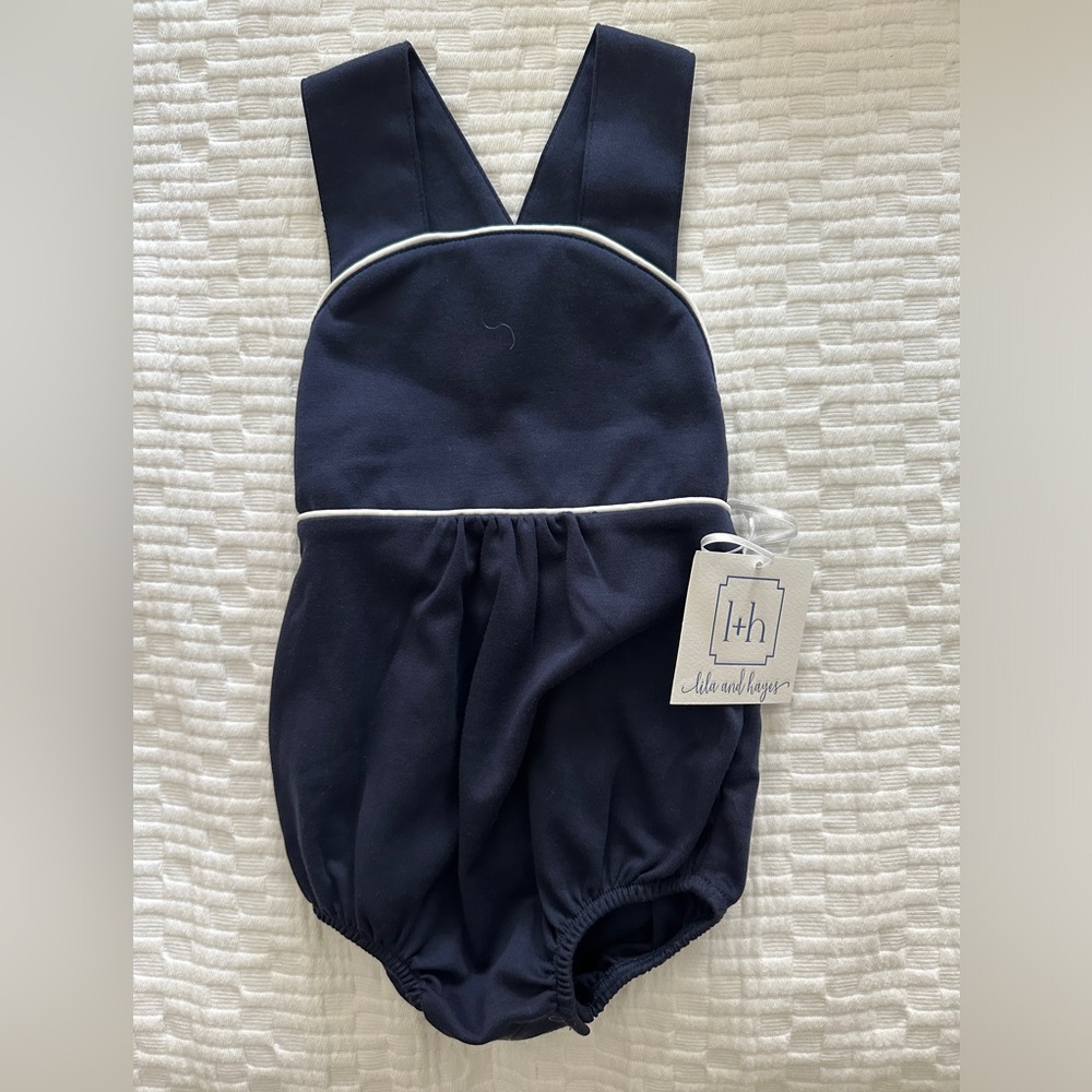 Lila & Hayes 6-9M Navy Bubble NWT
